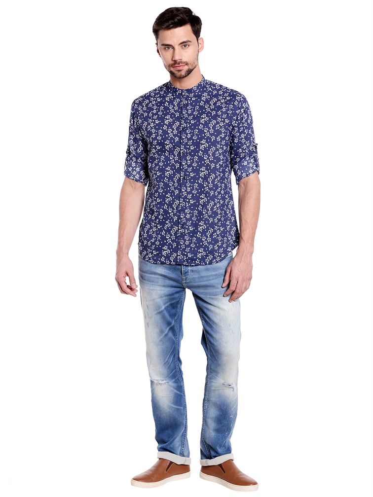 Jack & Jones Men Casual Wear Printed Shirt